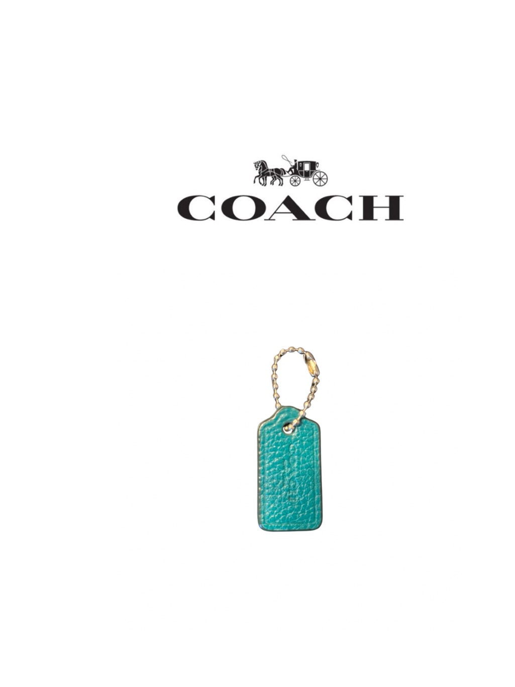 Coach Green Pebble Leather Hang Tag